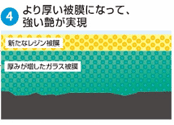 ④より厚い被膜になって、強い艶が実現