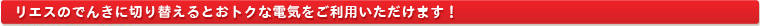 リエスのでんきに切り替えるとおトクな電気をご利用いただけます！